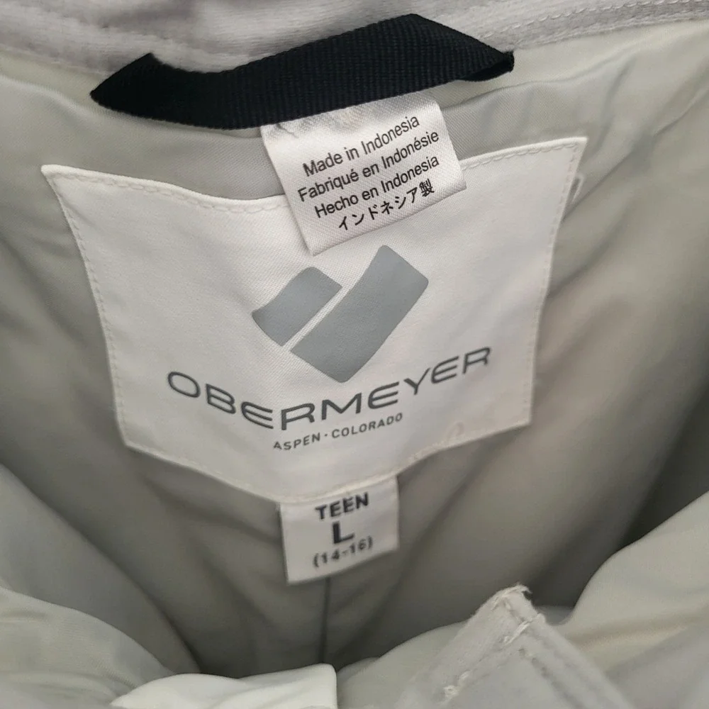 Obeymeyer‎ Girl Teen White Brooke Ski Snow Pants Large 14/16 Style 35030...